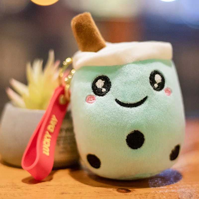 Cute Milk Tea Plush Doll Toy Pendant Bag Decorative Keychain Pendant Bag Car Pendant Childrens GiftXJ250409