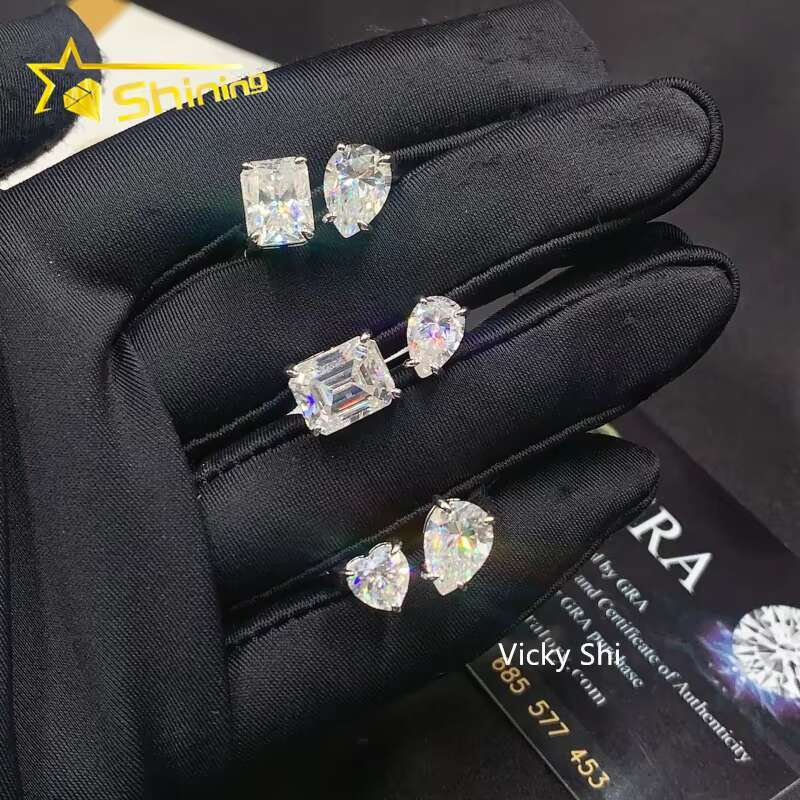 Fine Jewelry Rings Collection Women 925 Sterling Silver D VVS Moissanite Wedding Rings Customized Iced Out Diamond Ring Gifts
