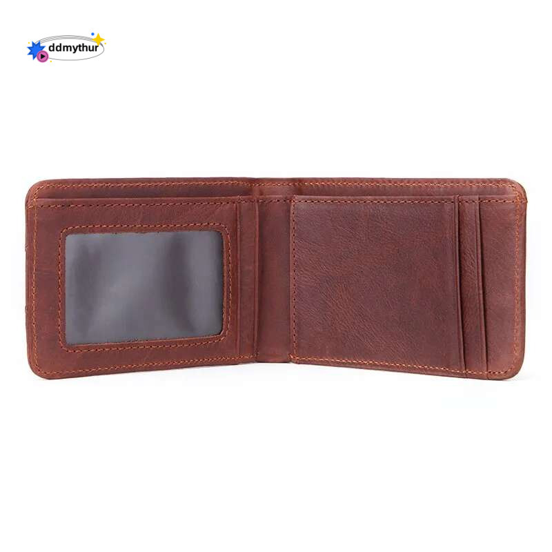 RFID Casual Small for Men Cow Leather Male Slim Wallets Short Mini Wallet with Card Holder Pocket Purses ddmythur
