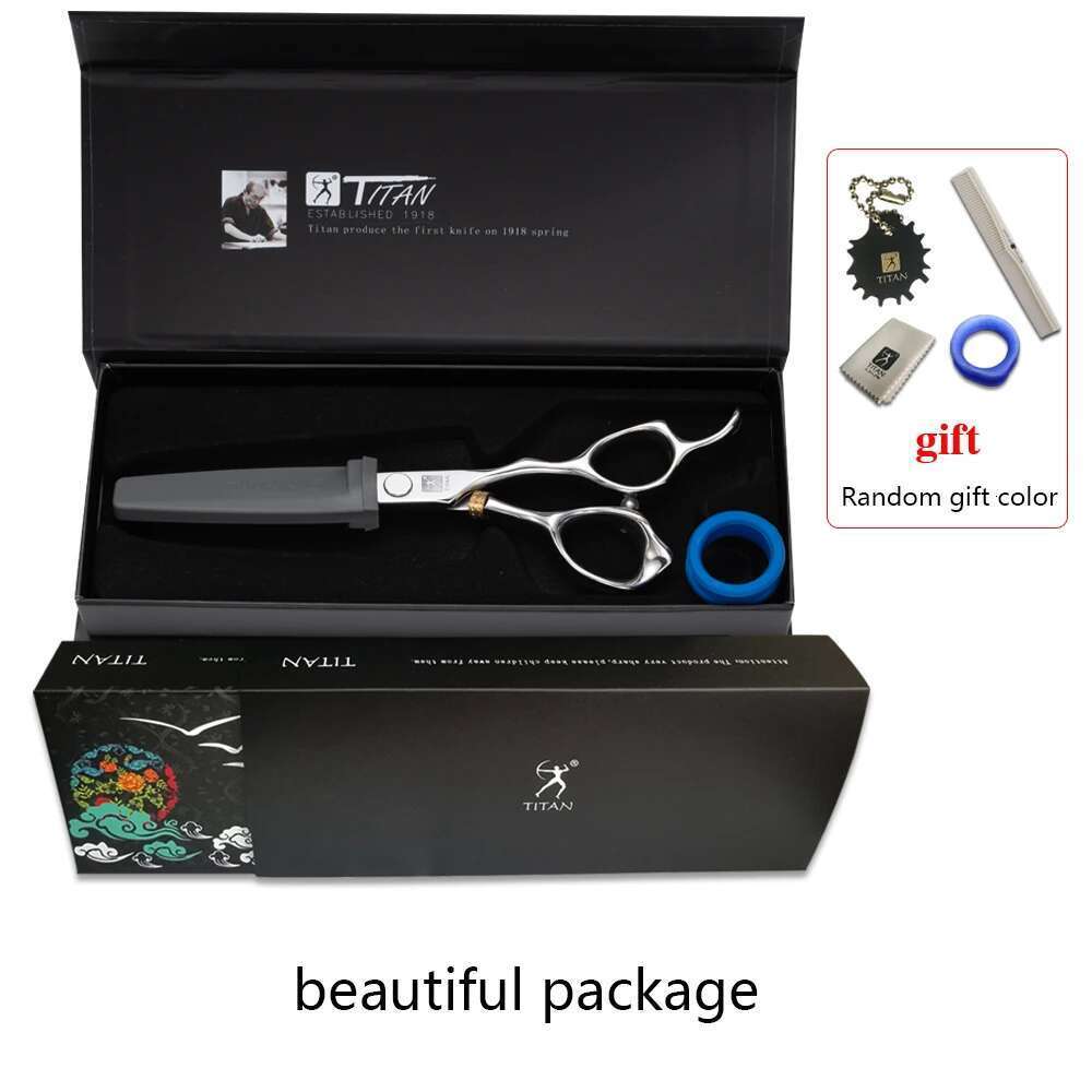 TITAN Professional barber tools hair scissor Cutting thinning hairdressing shear 5.0/5.5/6.0/6.5inch Japan 440C steel