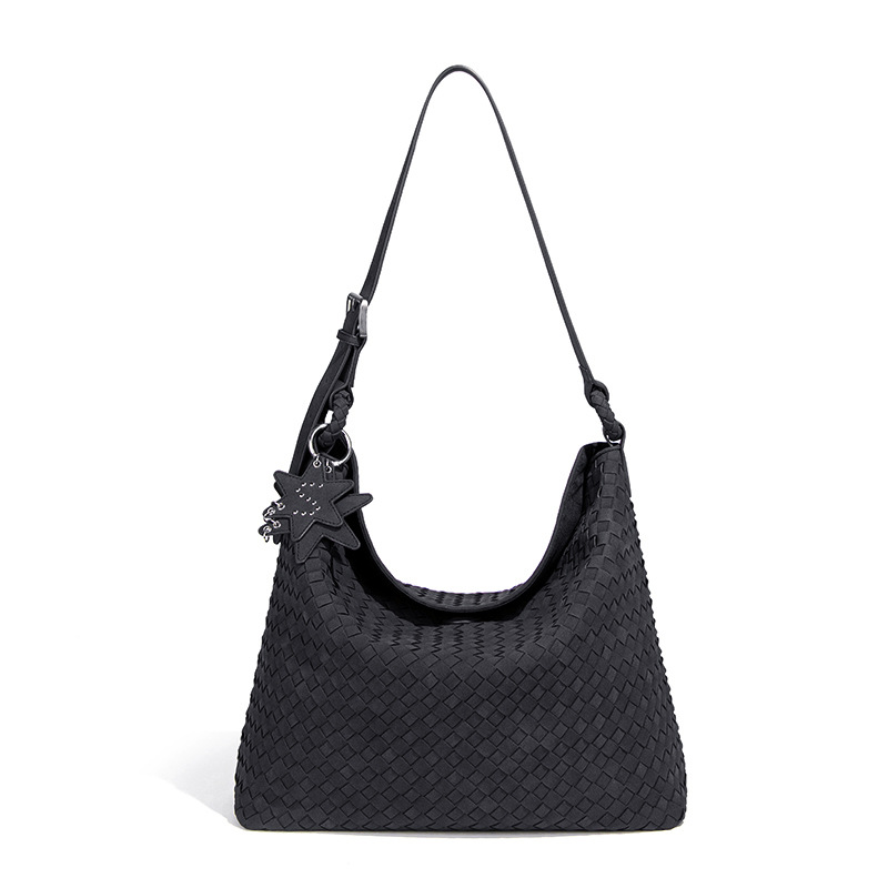 new shoulder bag underarm women's bag woven bag, simple high-end frosted suede handbag tote bag