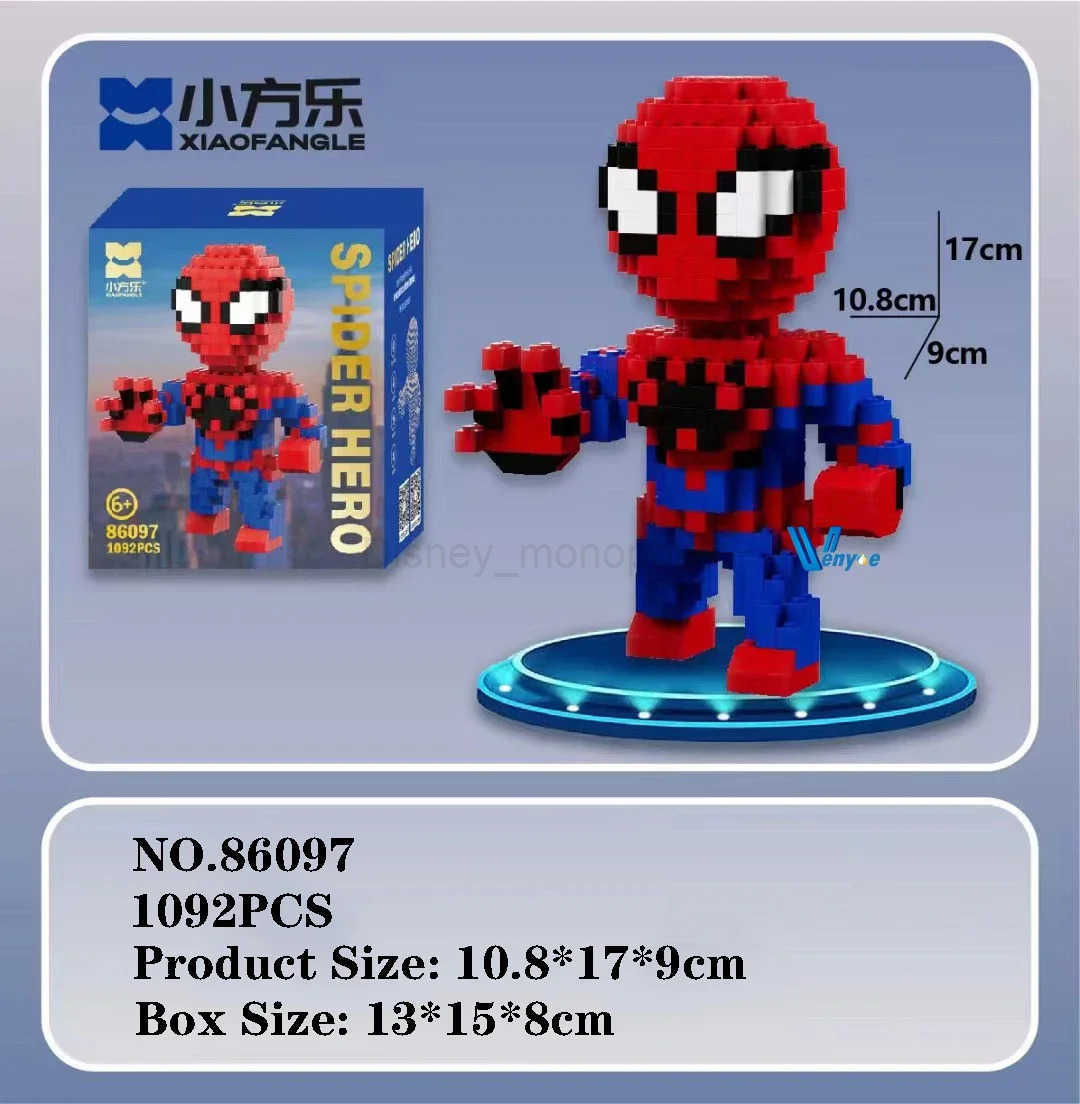 DisneySuper Hero Iron Man Thanos Micro Building Blocks Batman Spider-Man Model Hulk Mini Brick Captain America Toys For Christmas Gift Z250409