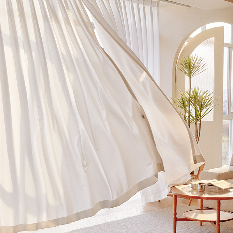 A774 phantom gauze curtain thickened window screen wholesale living room balcony bay window white gauze curtain light-transmitting and non-transparent