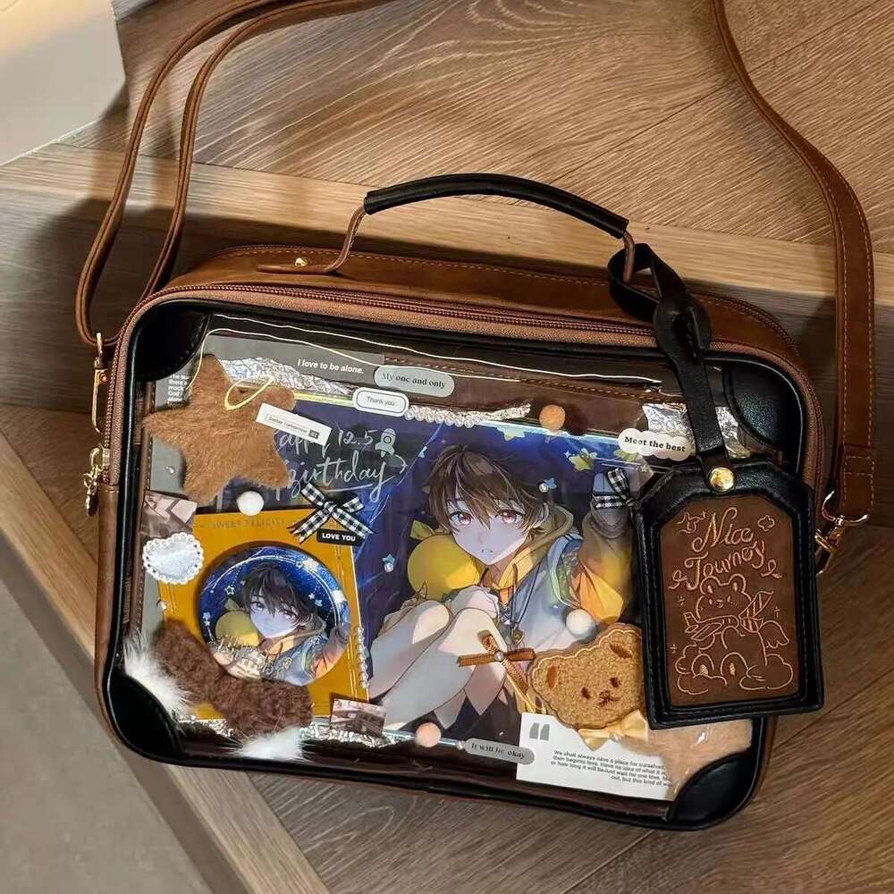 Cute Transparent Versatile Shoulder Bag Itabag Japanese Crossbody Handbags Women PU Leather JK Uniform Bags