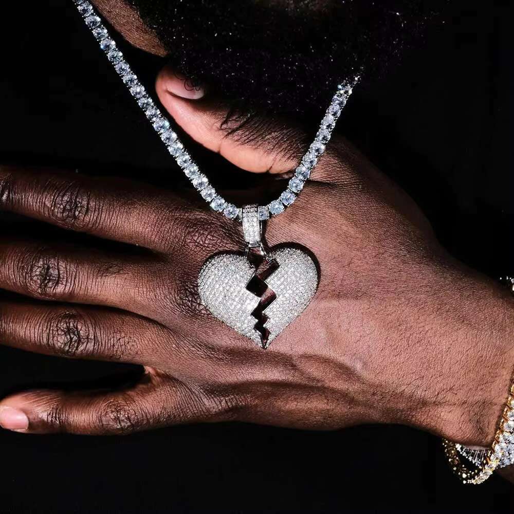 Custom Mossanite Pendant 925 Sterling Silver Chain Necklace Moissanite Diamond Iced Out Hip Hop Necklace