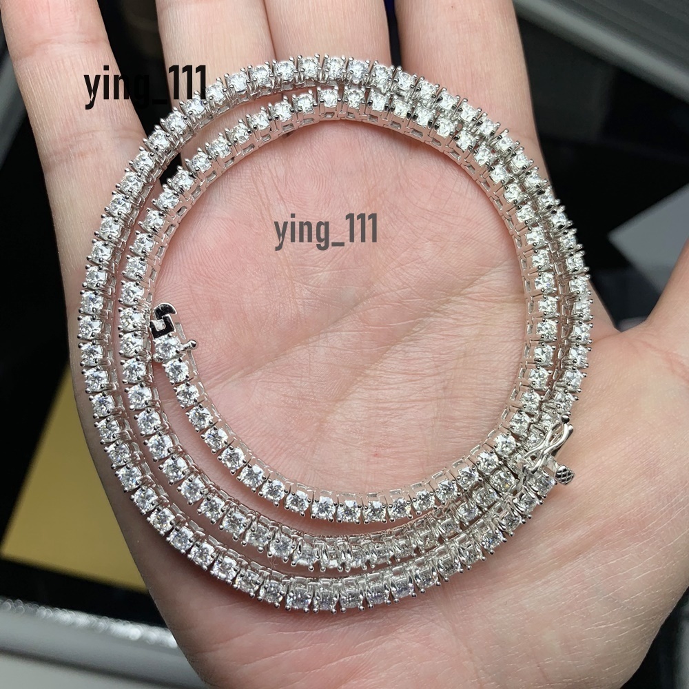 MOISSANITE S925 Hip Hop Chain Sterling Silver Iced Out Jewelry Diamond Chain MOISSANITE Necklace