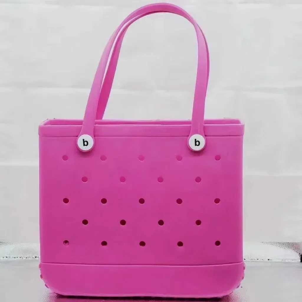 Large beach handbag Fi summer storage basket Eva rubber jelly storage handbag solid color mummy bag clothing organizer Y250409q2