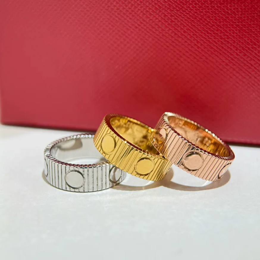Luxurys fashion designers ring women Unlimited new shows temperament light simple exquisite 18K Gold Silver Rose Stainless Steel Rings wedding Jewelry gifts