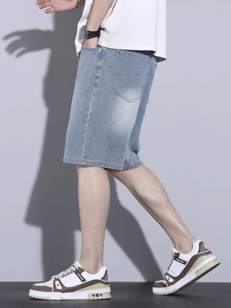 Starry Sky Pattern Mens Summer Denim Shorts Loose Straight Casual Short Jeans Breathable Comfortable Fashion Mens Shorts Y2k 250407