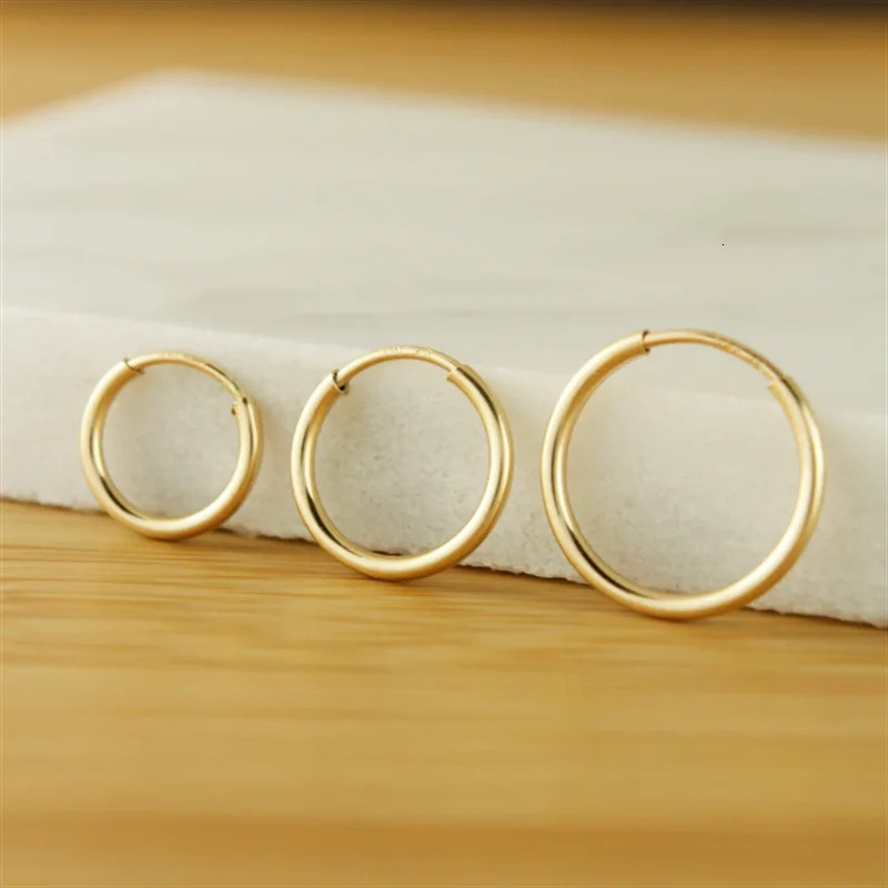 14K Gold Filled Hoops Earrings 7 Size Circle Jewelry Minimalism Brincos Vintage Pendiente Oorbellen Boho Hypoallergenic Earrings 250403