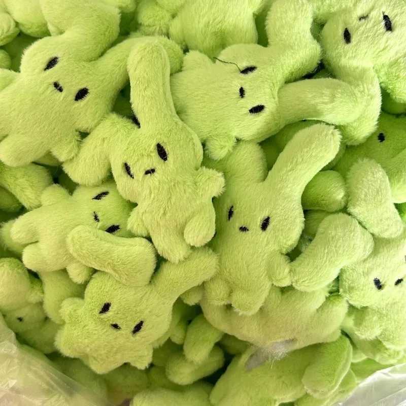 Kaii Plush Cartoon Keychain New Cute Green Pink Plush Soft Rabbit Doll Keychain Fun Animal Backpack Bag PendantXJ250409