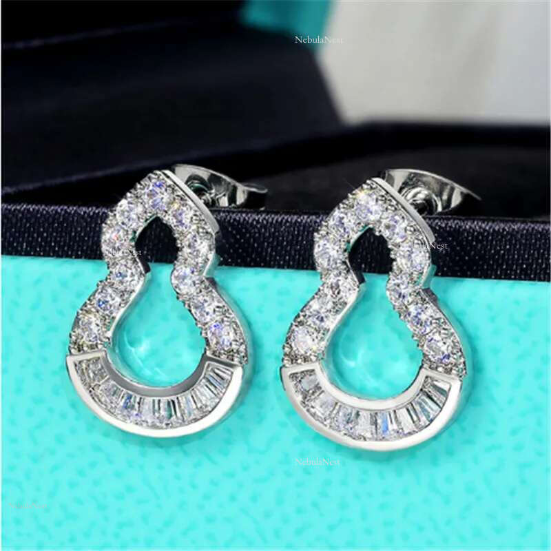 Styles Lab Moissanite Dangle Earring sterg sier Jewelry Party Wedding Drop Earrings for Women Bridal Birthday Gift
