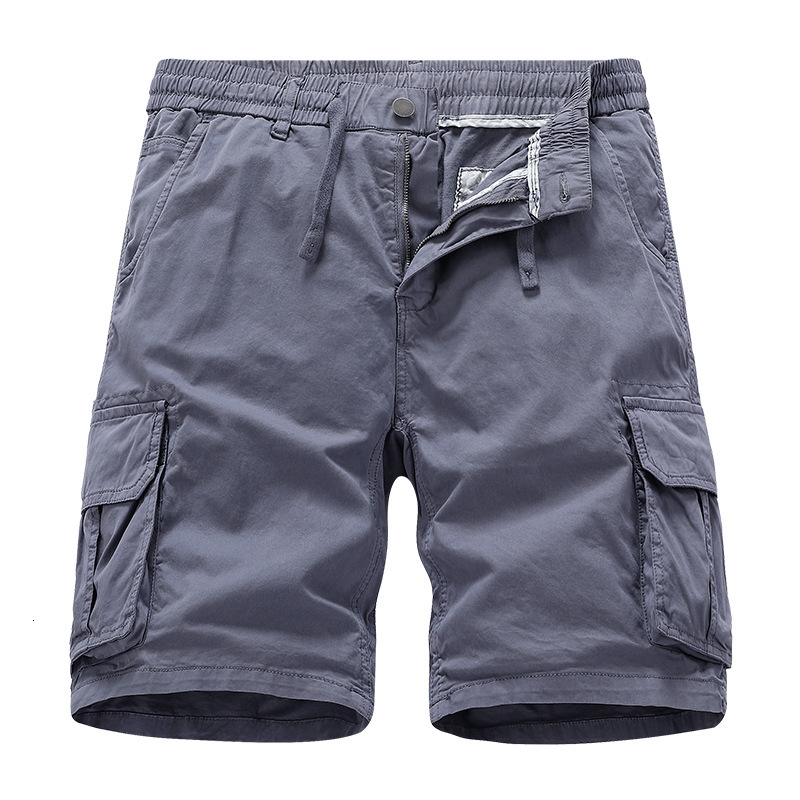 2025 New Designer Men Shorts US Size Workwear Solid Color Multi Pocket Shorts Pure Cotton Elastic Men Pants Sport Cropped Pants