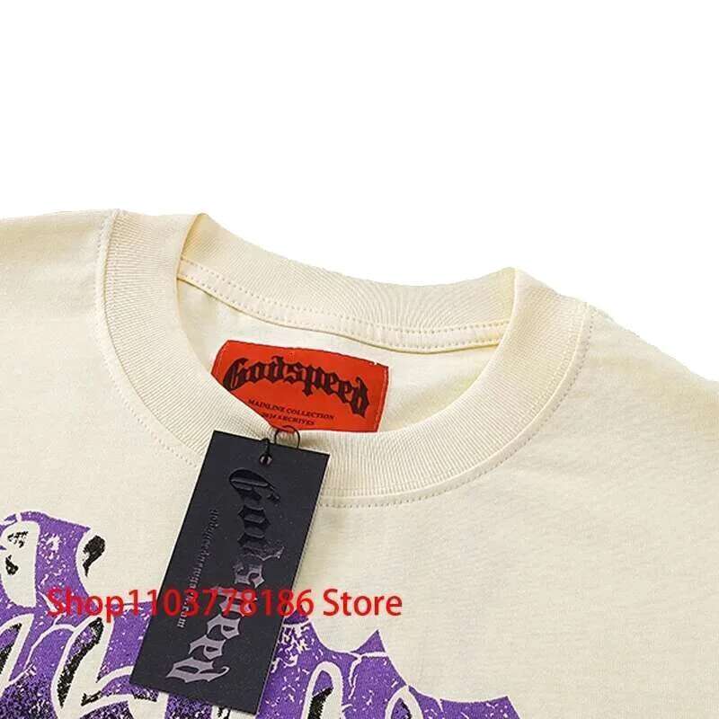 2025 American Fashion God SSE T-shirt for couples, Haruku style printed summer Godspeed short sleeved top