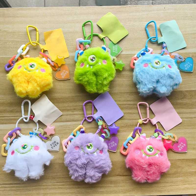 Kaii Plush Phone Charm DIY Car Phone Keychain Hanging Rope Keychain Girl Bag Chain Smartphone Monster PendantXJ250409