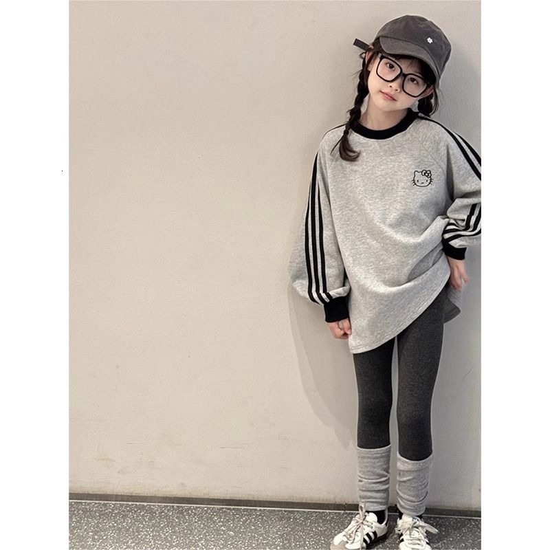 Ddmyshoesvip Girls Hoodie Autumn New Style Trendy Long Sleeved T Shirt Spring Girls And Children S Base Shirt For Spring