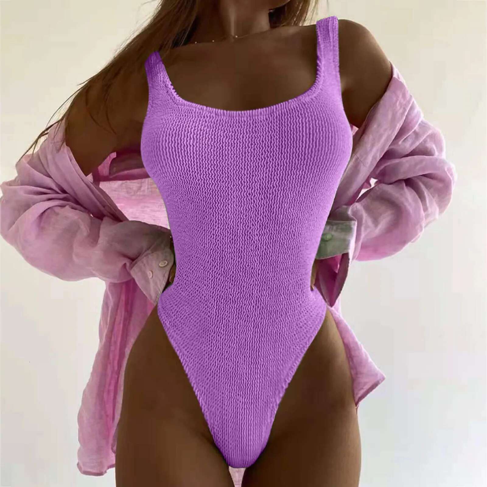 Dongdumaoyi Women One Piece Swimsuit New Trend Solid Monokini Swimwear Push Up Bathing Suit Swimming Suits Bodysuit Beach Wear