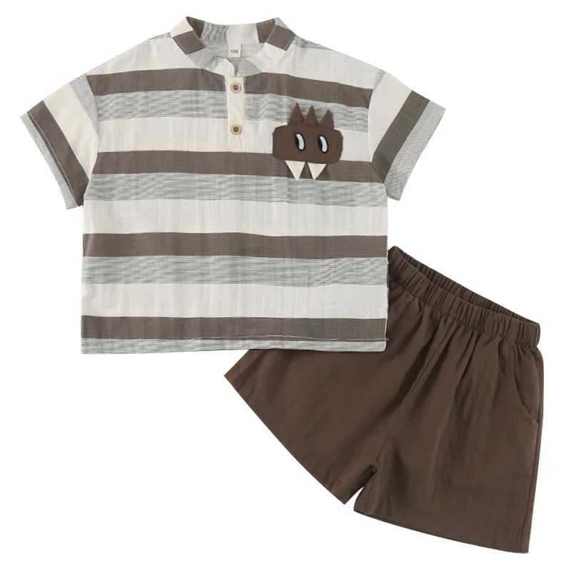 5878 Brother sisters Costume 2025 Summer New Boys Stripe Set Top+Shorts or sisters Dress 80-150 cm S2548