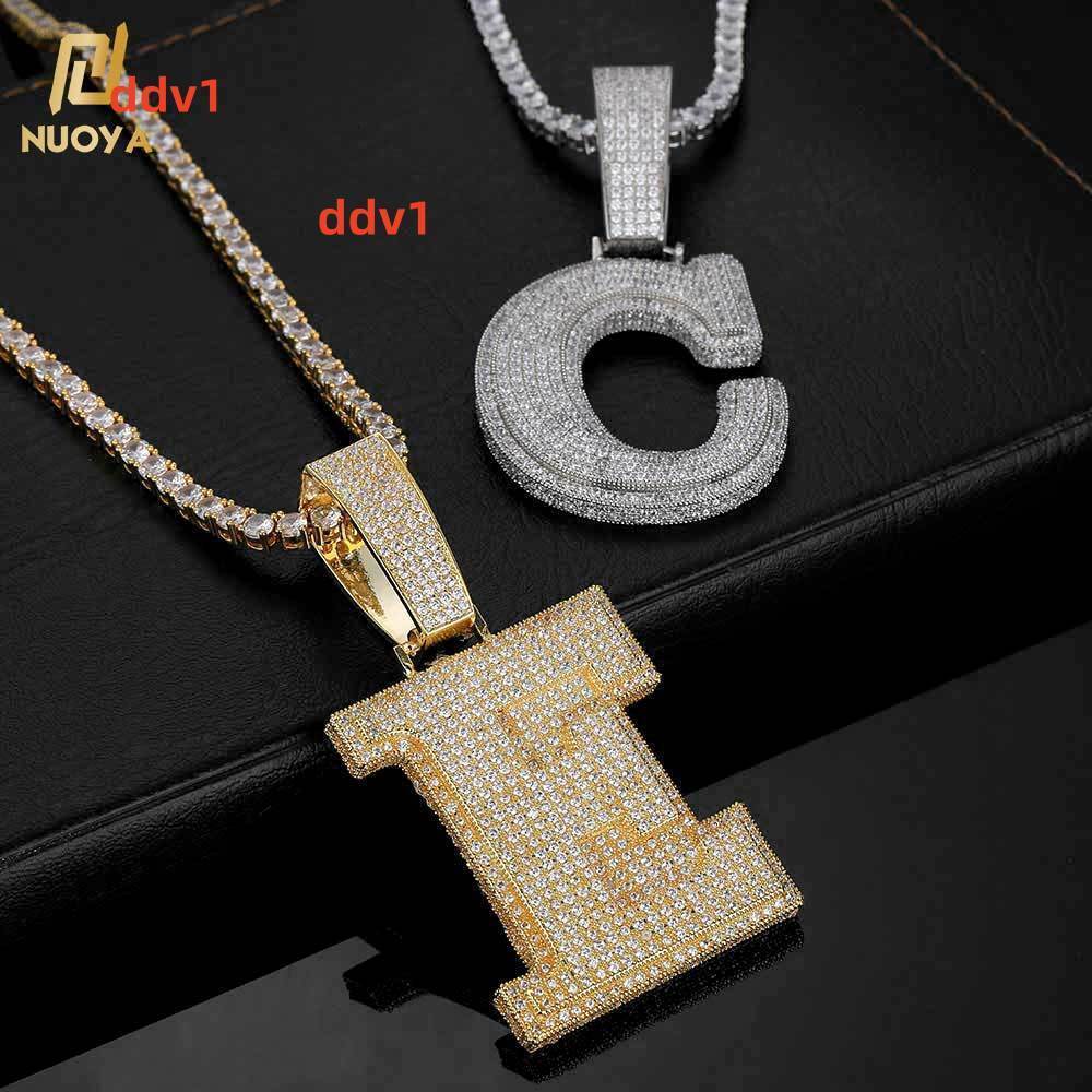 NUOYA New Style Capital Full Moissanite Letter Custom Iced Out Pendants Charms Diamond Pendant Custom Hip Hop Jewelry Customizable