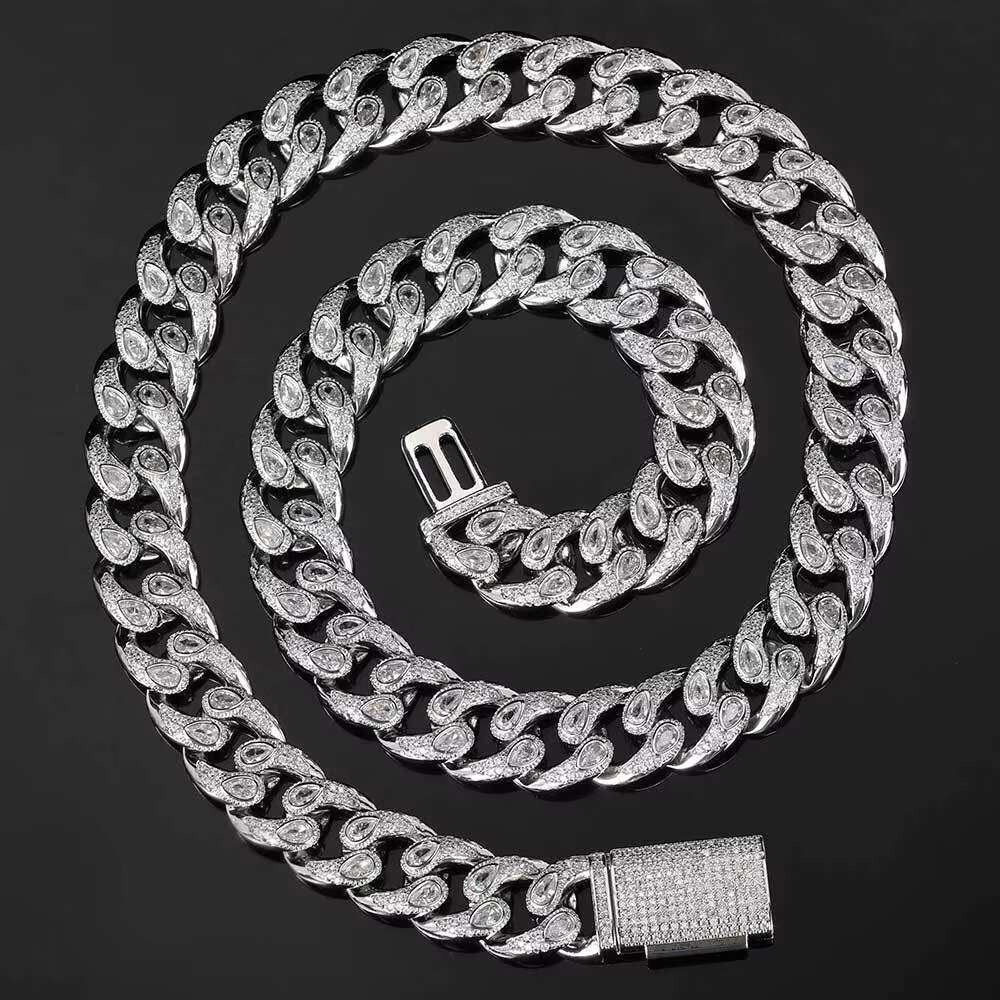 Jewelry 16mm Plated Men's Cuban Chain Necklace Cadena De Oro 14k Brass Guangdong