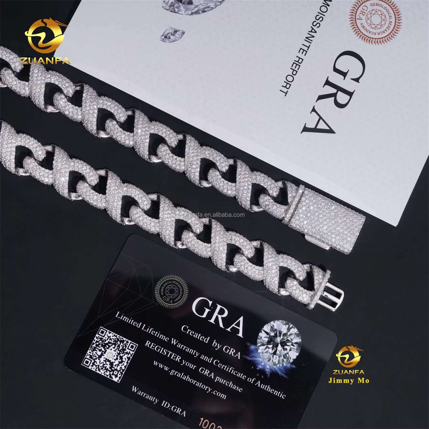 Custom Made 15mm Big Guy Rapper Jewelry GRA S925 Silver Iced Out Hip Hop Moissanite Diamond Miami Cuban Link Infinity Chain