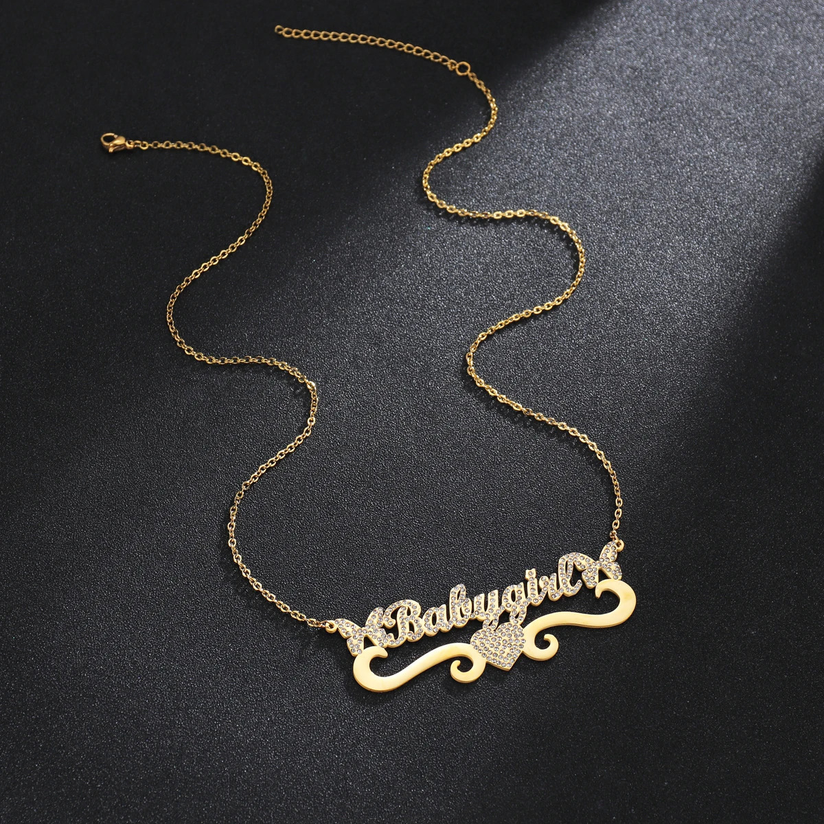 Custom Personalized Name Stainless Steel Necklaces Cubic Zircon Letters for Women Bling Pendant for Women Jewelry Drop 250409