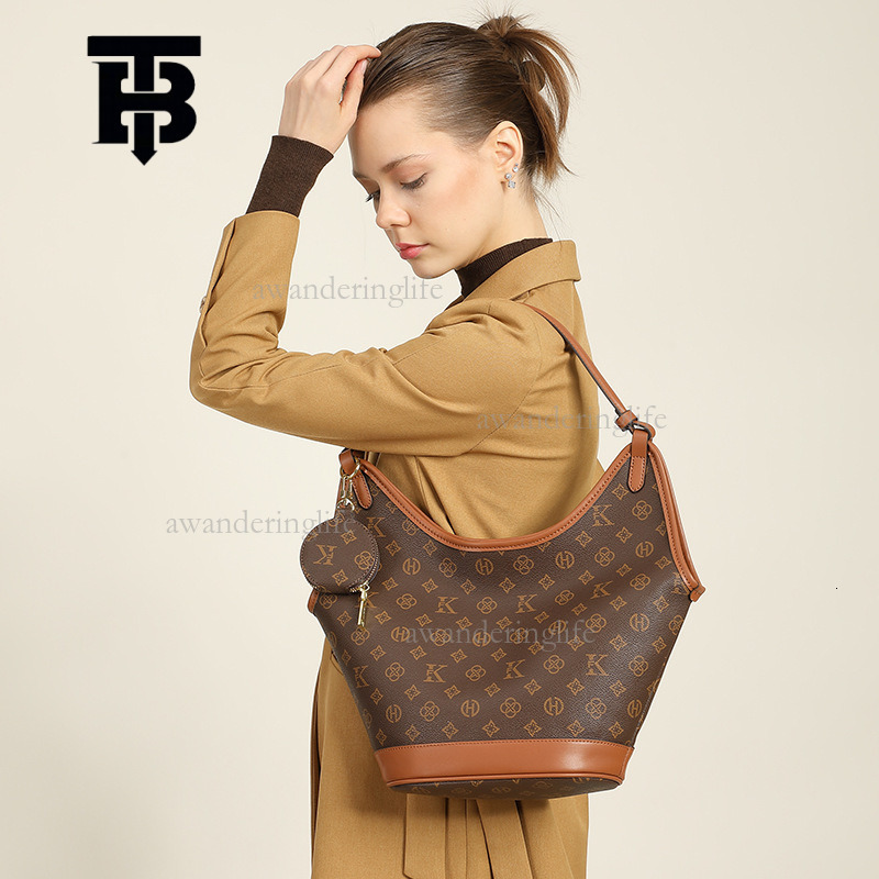 TB BHULAMTE Designer Retro Women's Letter Shoulder Bag Commuter Large Capacity Luxury Handbag Fashion Single Shoulder Underarm Female Bag Trendy 