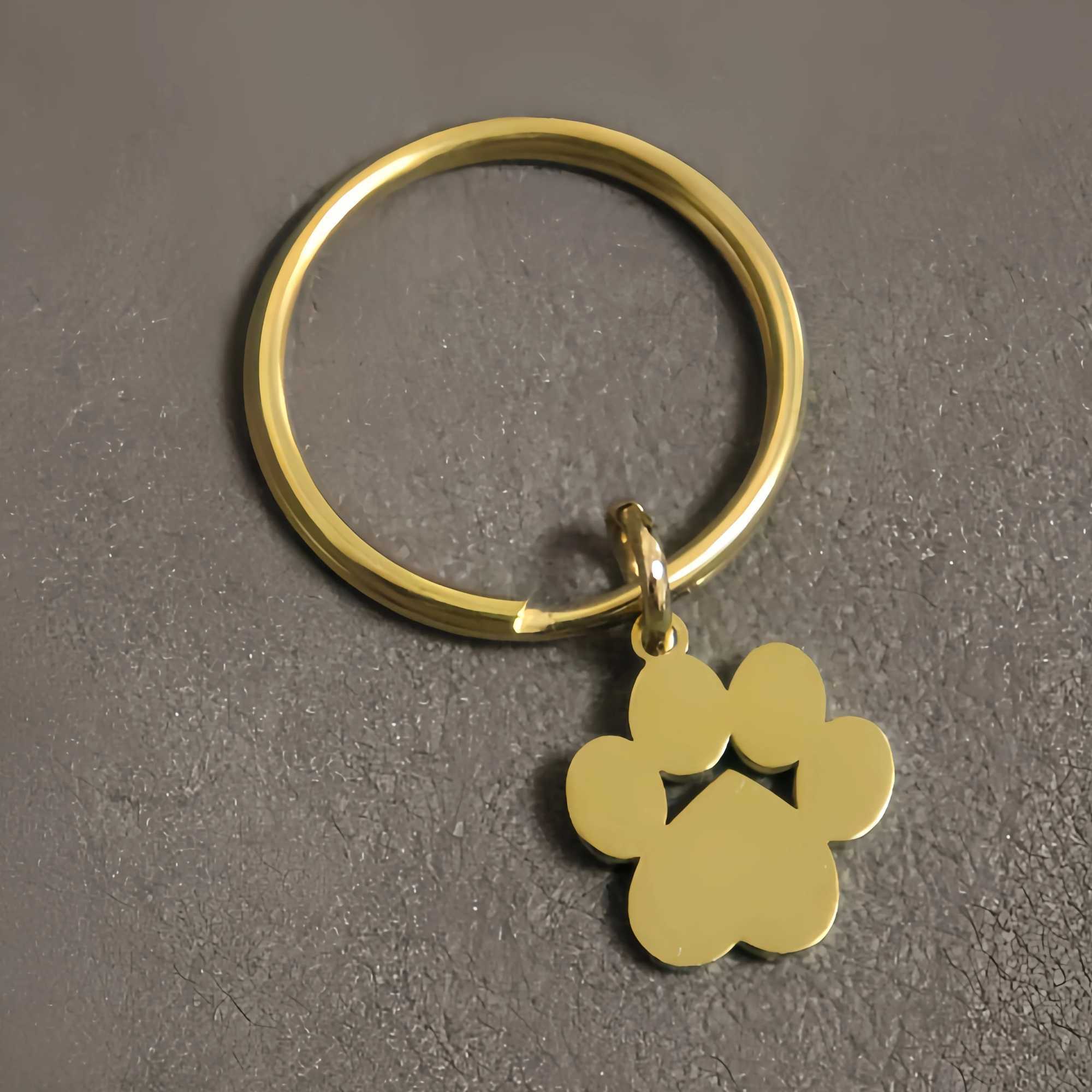 10Pcs 304 stainless steel keychain cartoon dog P steel colored fashionable keychain for car key pendantXJ250409