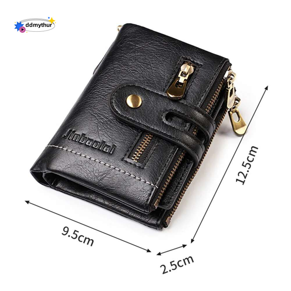 2021 New Wallets Name Customized PU Leather Short Card Holder Chain Men Purse High Quality Brand Male wallet ddmythur