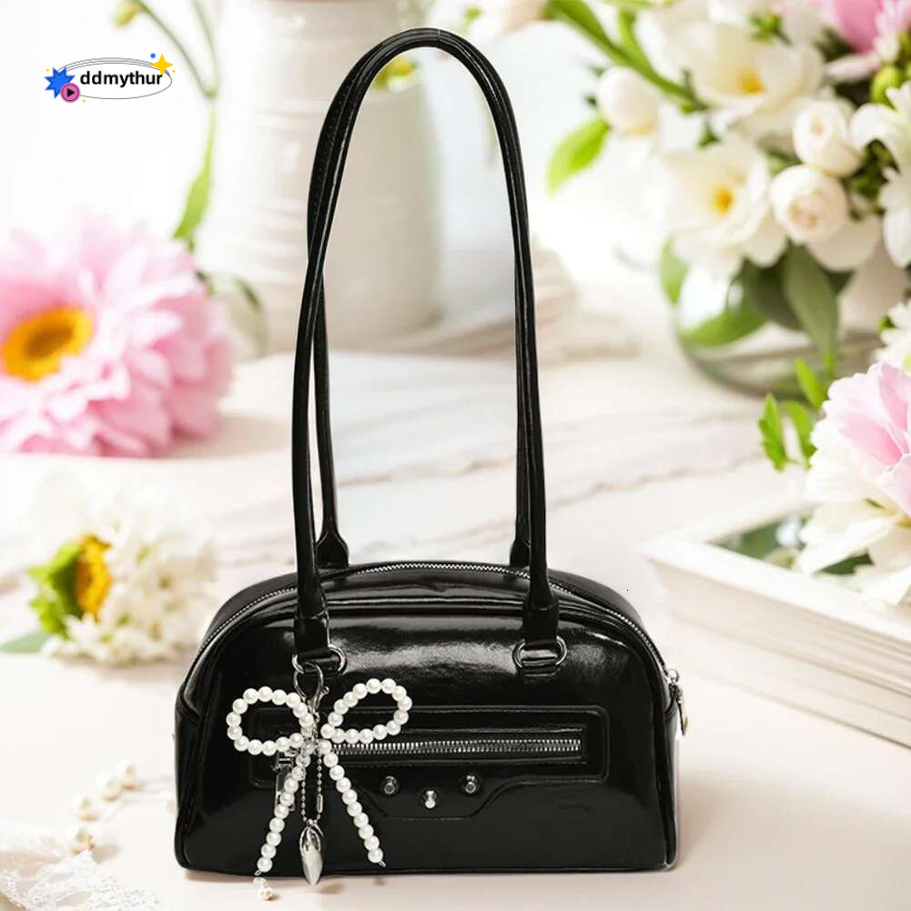 Women PU Shoulder Stylish Armpit Solid Color Fashion Underarm Large Capacity Trendy Tote Handbag Outdoor Travel Bag ddmythur