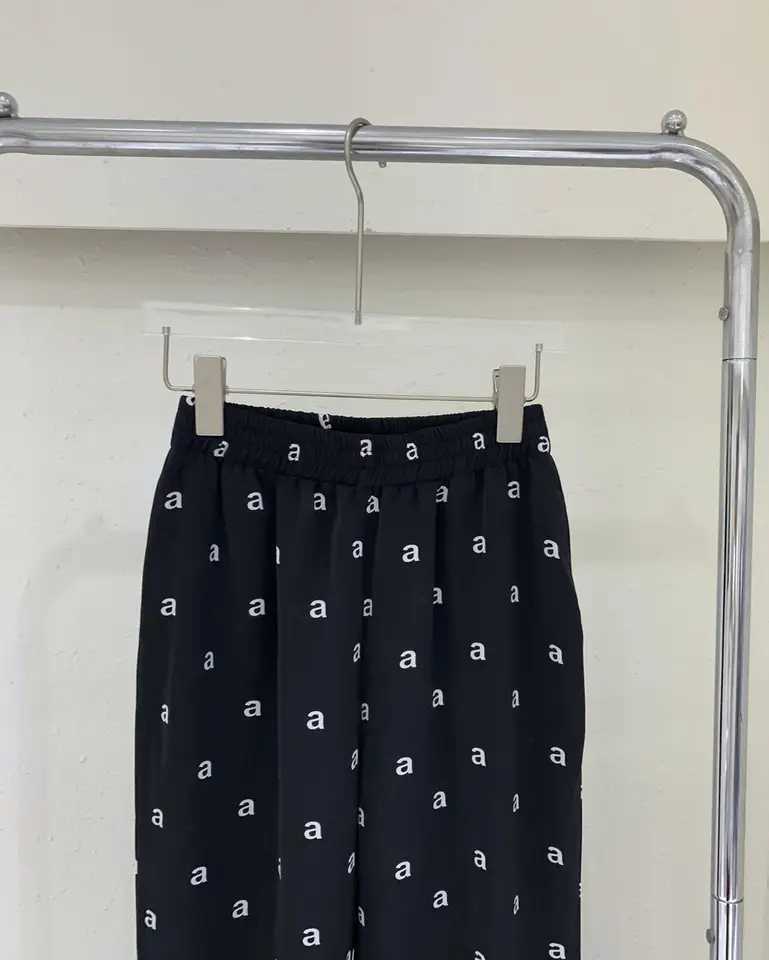 2025 Spring/Summer Womens Printed Casual Pants Loose Wide Leg Pants Straight Leg High Waist Strap PantsXJ250403