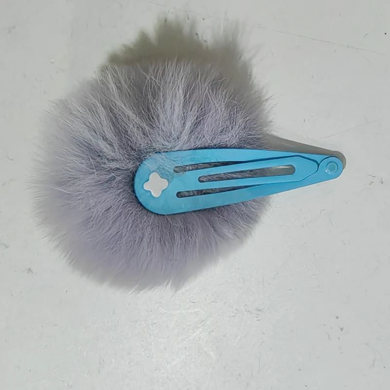 A real otter rabbit hair clip a pack of 5 colorful serve BB womens hair clip with cute head fluffy side hair clip 250409