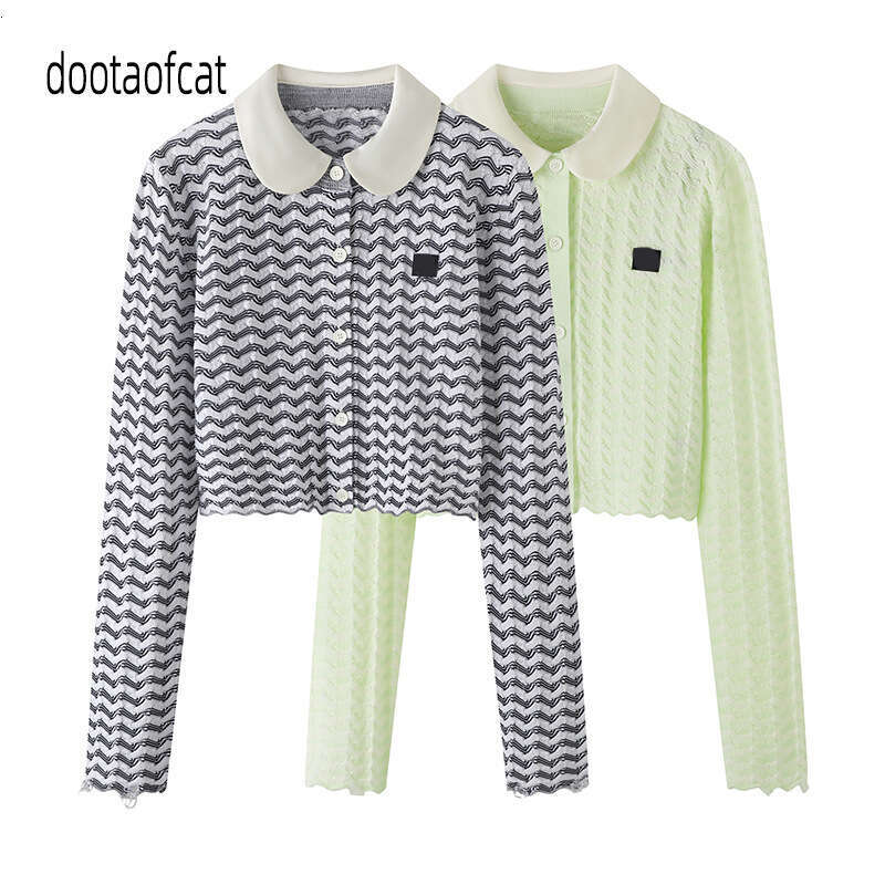 2024 Autumn New Women's Long Sleeve Trendy Luxury Fashion Sweet Knitted Cardigan Small Top 2I3E548