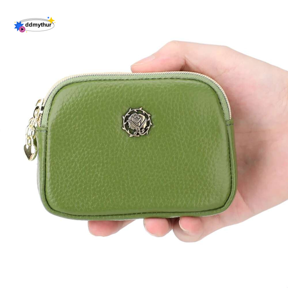 Senorita Fashion Genuine Leather Women Coin Double Zipper Small Purse Wallet ddmythur