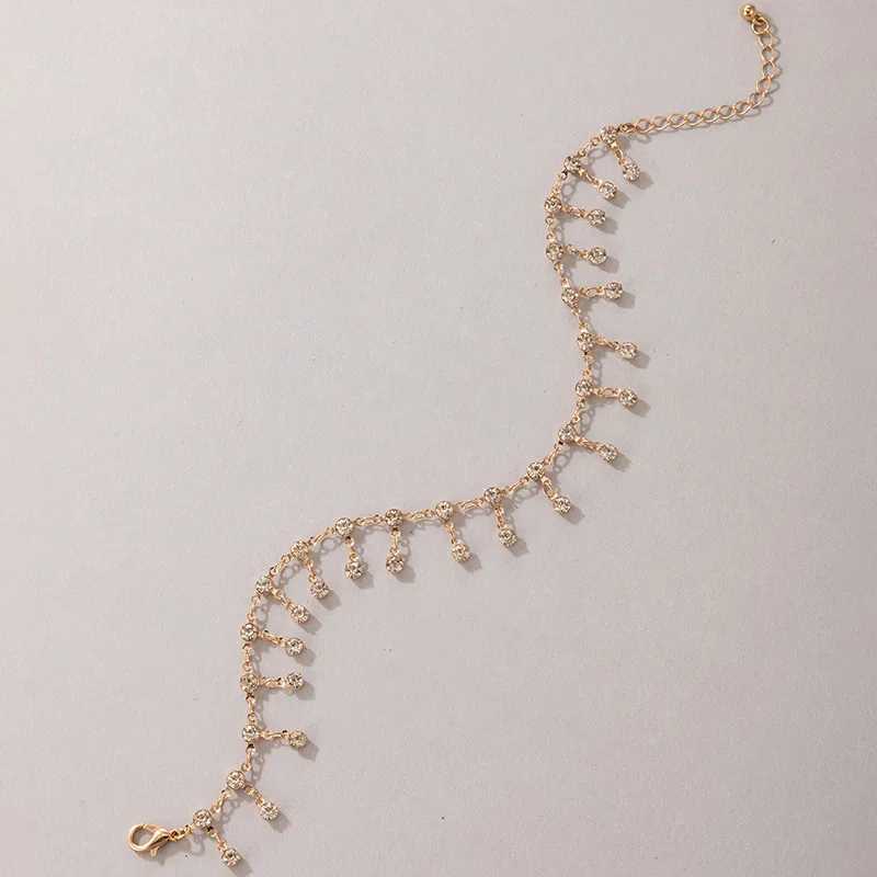Rhinestones Tassel Anklets for Women Summer Beach Accessories Bohemia Bracelet On The Foot Fashion Anklet Simple Jewelry Female Z250408