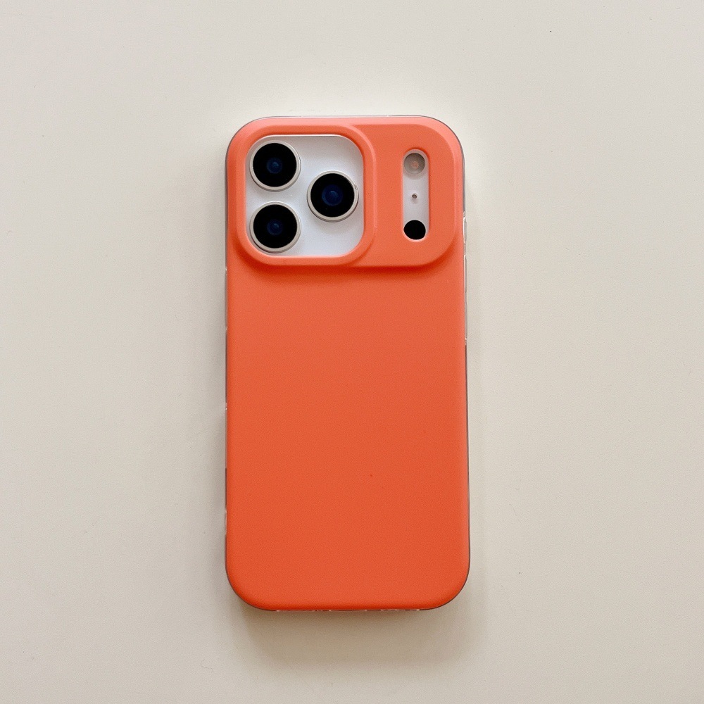 Orange Solid Color Phone Case Compatible with iPhone 17 Pro Max Simple Material Case iPhone 16/15 Pro Personalized 14