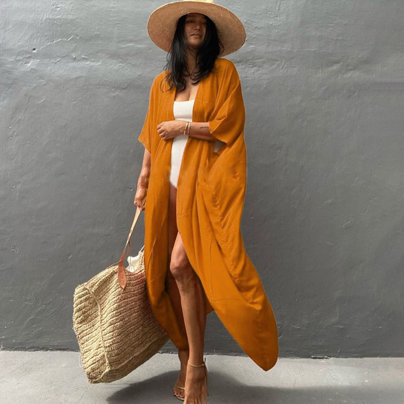 New encryption cotton cardigan bikini swimsuit outerwear beach vacation skirt womens dress