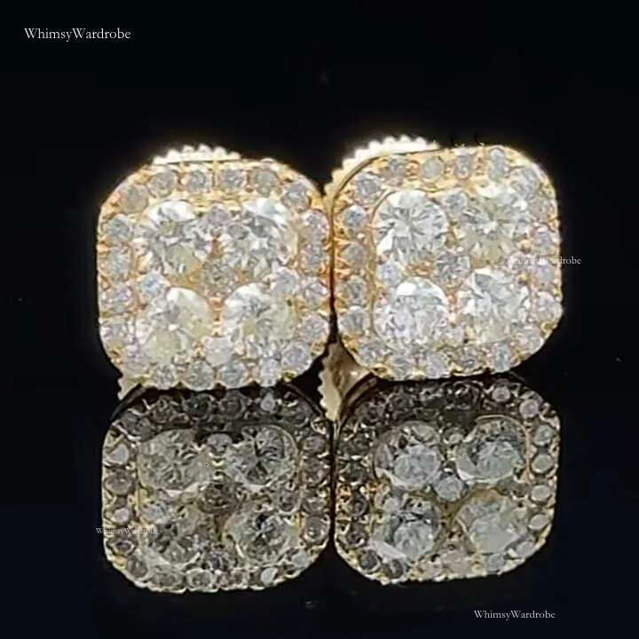 Fine Jewelry Earring Sterg Sier Fashion Different Shapes Vvs Moissanite Dia Stud Earrings