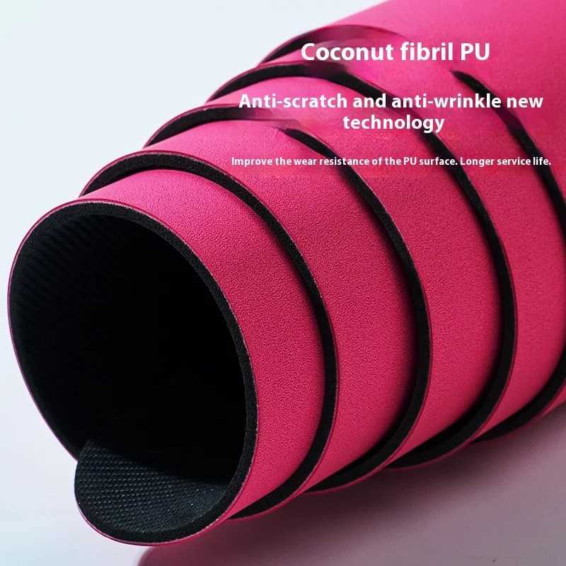 2025 New Womens Yoga Mat -5mm Natural Rubber with Sand Coconut Fiber Texture Non slip and Durable Home Fitness Mat Y250408