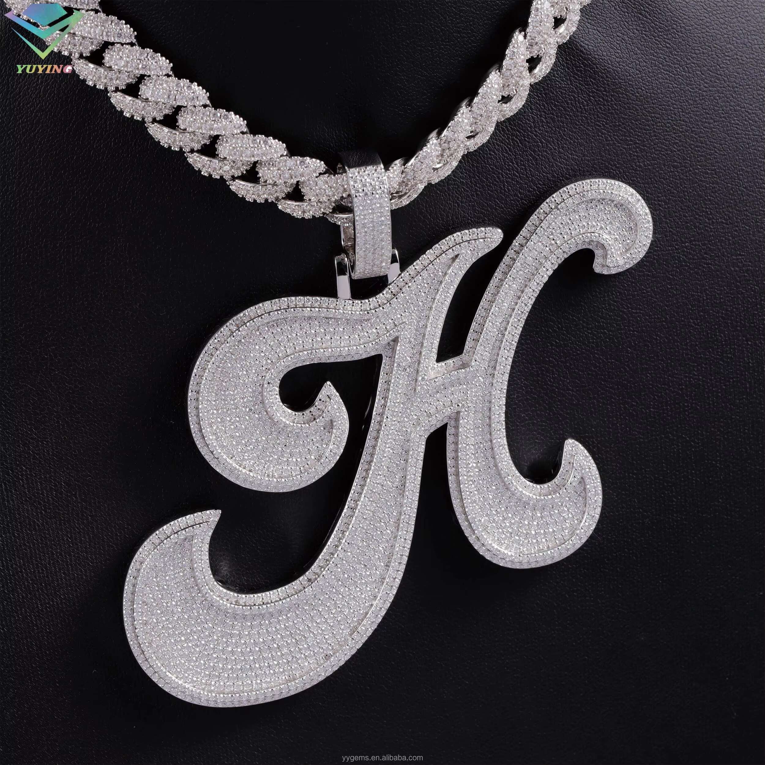 Custom Diamond Pendant S925 Silver Letter//name Iced Moissanite 18k Gold Plated for Rapper Hip Hop Charms Cuban Jewelry