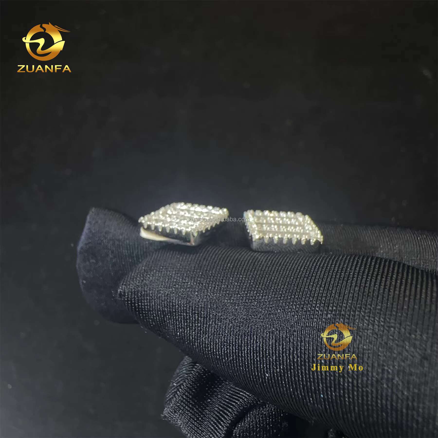 Popular Style Luxury Rapper Style Iced Out Hip Hop Man Stud Earrings Moissanite Diamond Screw Back Stud Earring 925 Silver