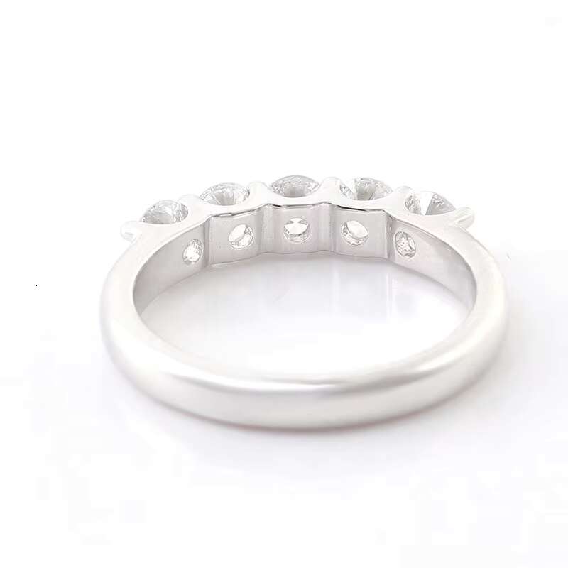 Real Lab Grown Diamond Half Eternity Lab Diamond Hpht 3.5mm Round Cut Ring 18K White Gold for Women Engagement Wedding Ring