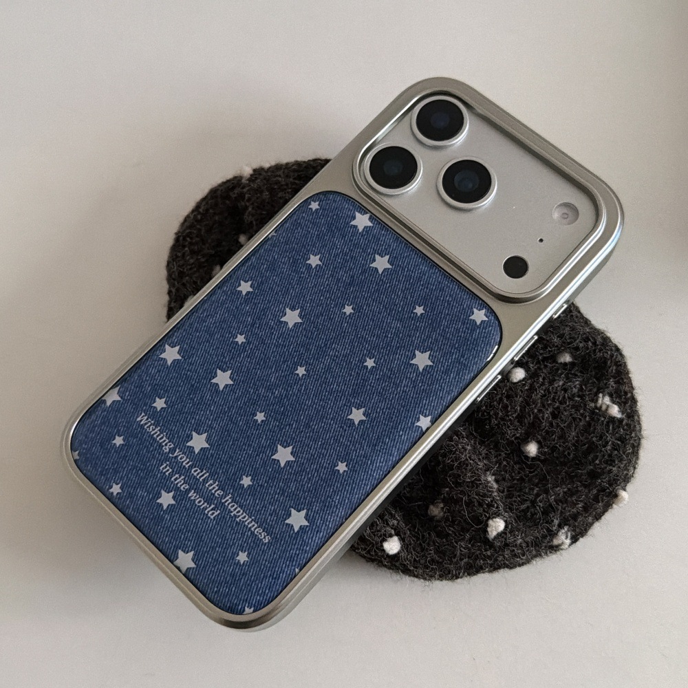 Epoxy Resin Denim Star Phone Case Compatible with iPhone 17/16 Personalized Shockproof iPhone 15/14 Pro Cartoon