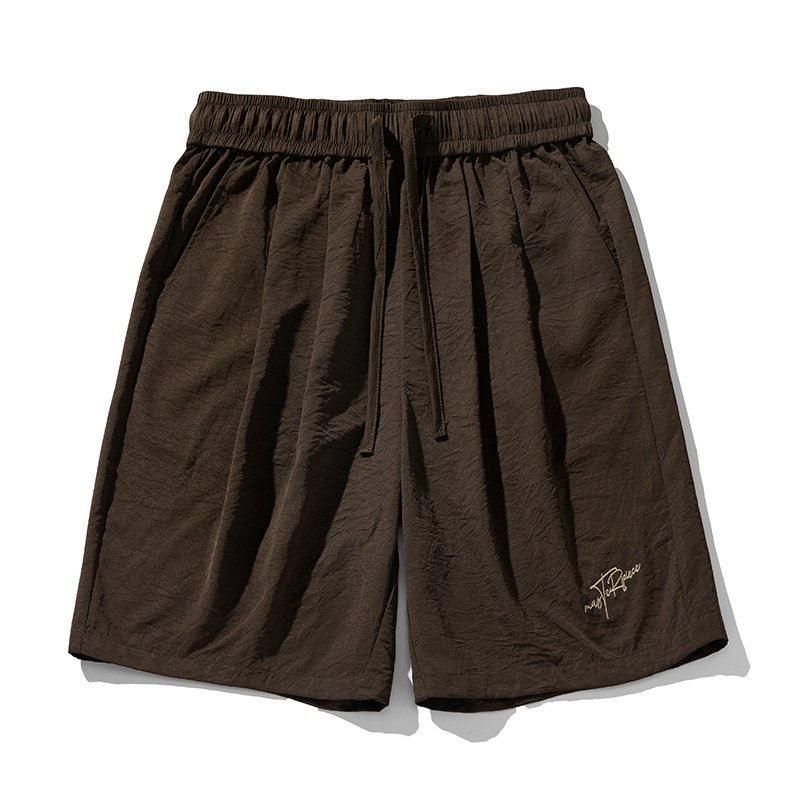 2025 New Designer Men Shorts Texture Micro Wrinkled And Pleated Casual Shorts For Men In Summer New American Letter Embroidered Sports Five Quarter Pa