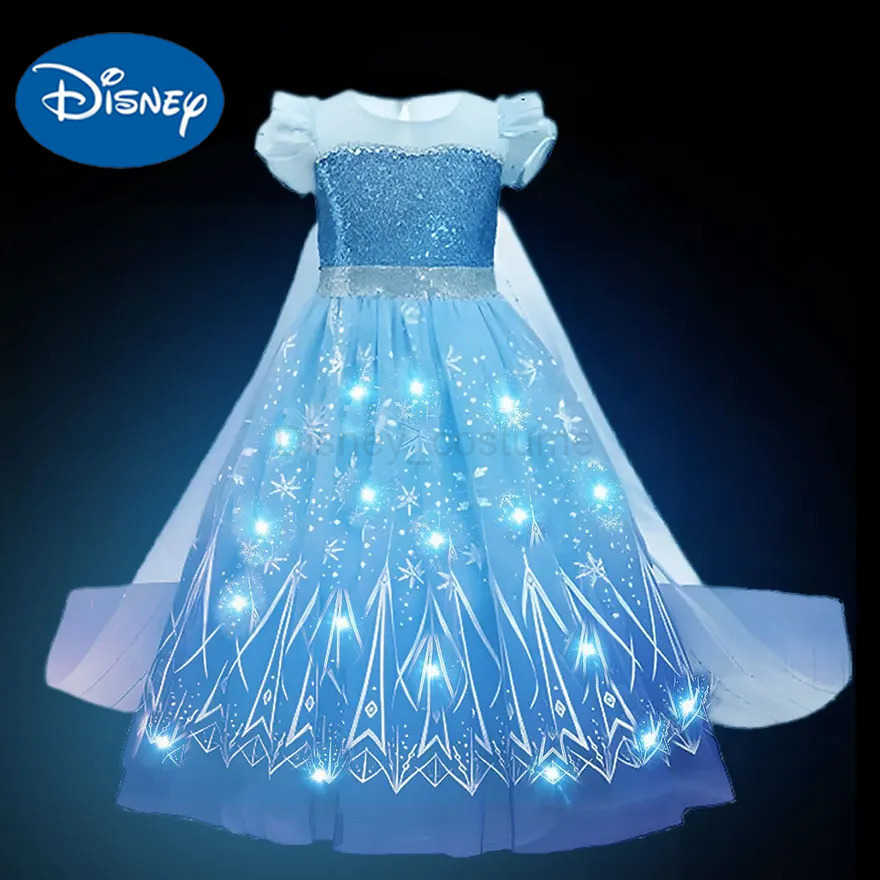 Disney Amazing Frozen Elsa Dress with LED Light Girl Role Playing Princess Costume Preschool Light Fairy Elsa Classic Costume in 2024 X2504081