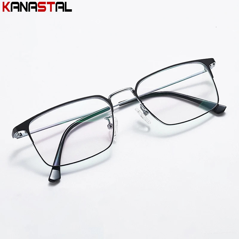 Men Prescription Glasses Optics Lenses Reading Glasses Women Blue Light Blocking Myopia Eyewear Metal Eyeglasses Frame 250407