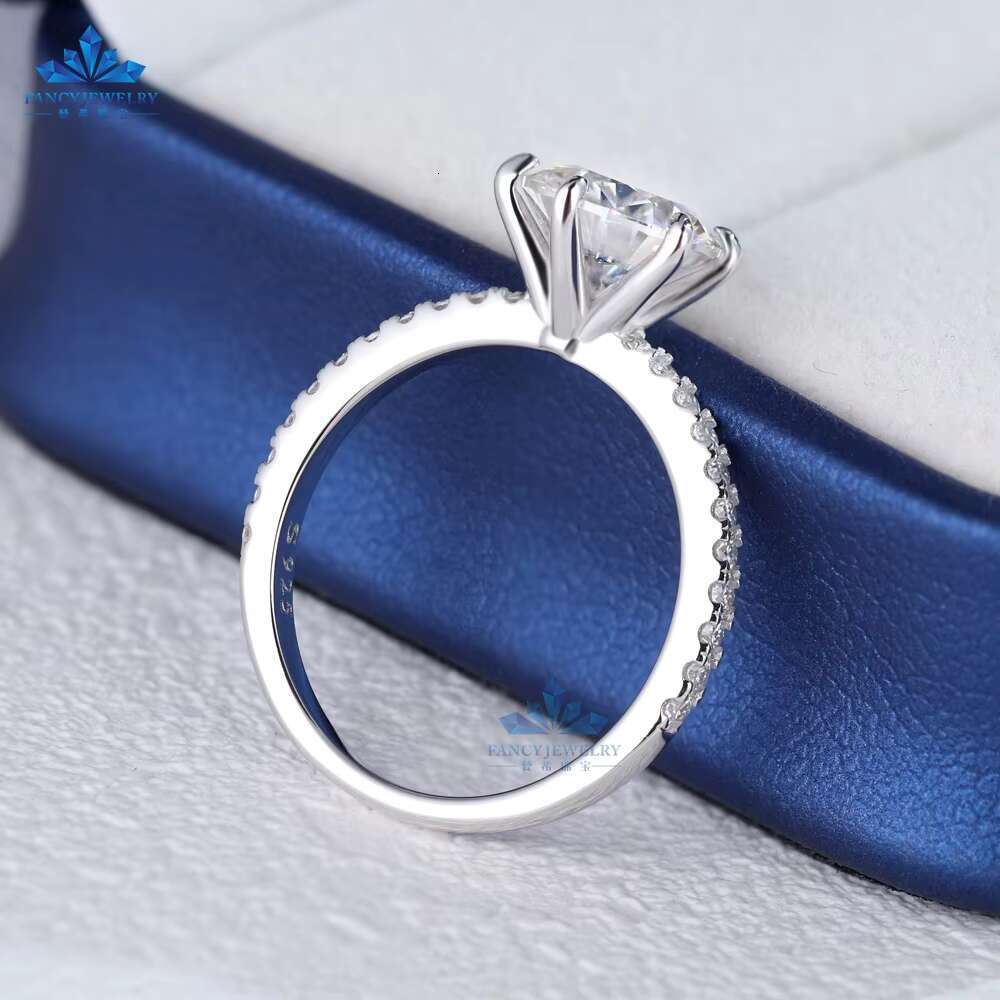 Hot Selling 925silver 9K 10K 14K 18K Engagement Rings for Women 2CT Moissanite 8MM Brilliant D VVS1 Diamond As Main Stone