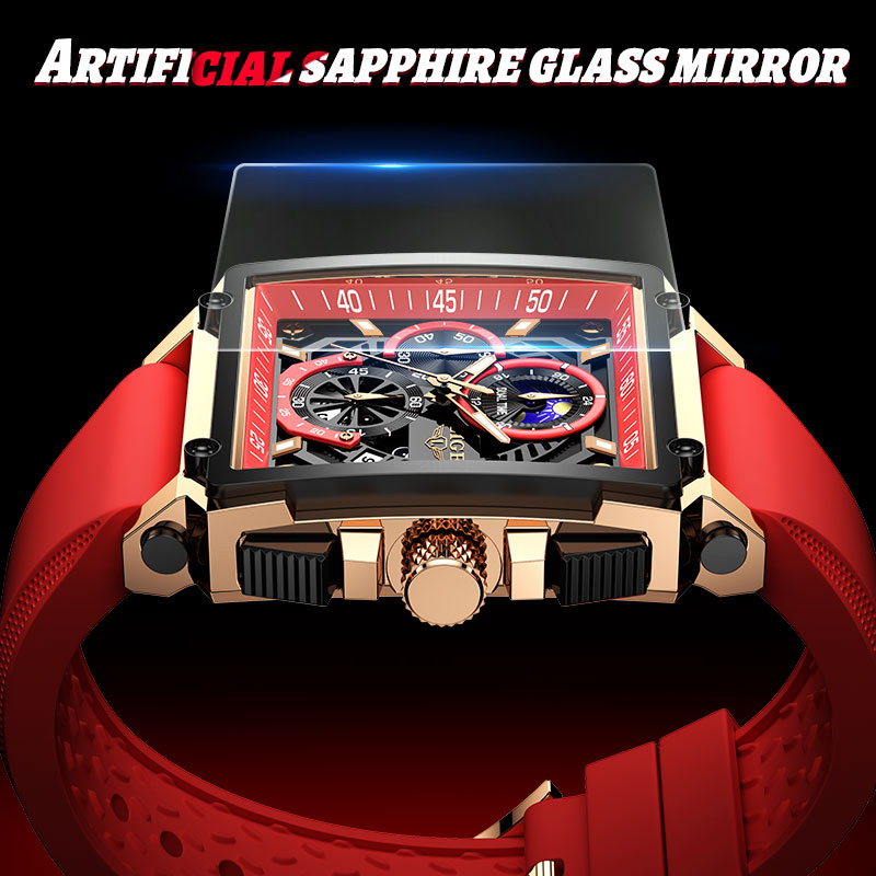 LIGE New Business Watch Quartz Watch Square Dial Fashion Classic Men's Watch Sports Night Light Clock Gift Quarzuhr
