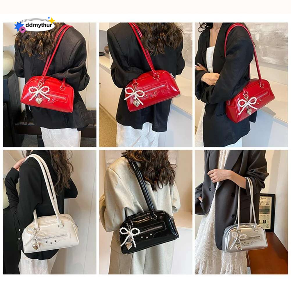 Women PU Shoulder Stylish Armpit Solid Color Fashion Underarm Large Capacity Trendy Tote Handbag Outdoor Travel Bag ddmythur