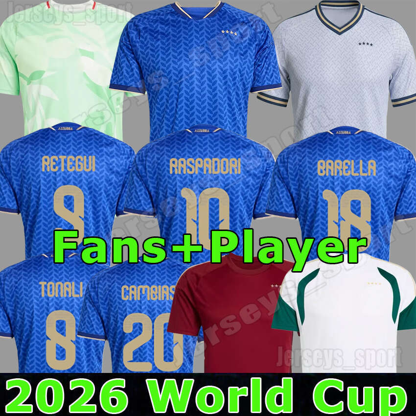 XXXL 4XL 25 26 Italy national football team Soccer Jerseys Goalkeeper 2025 2026 DONNARUMMA RETEGUI BARELLA FRATTESI KEAN TONALI Italia Player Version Men Kids kits